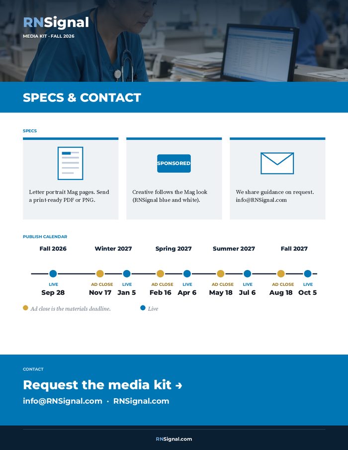Media kit: specs and contact